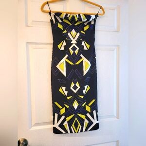 Super cute Mod A line fitted strapless dress